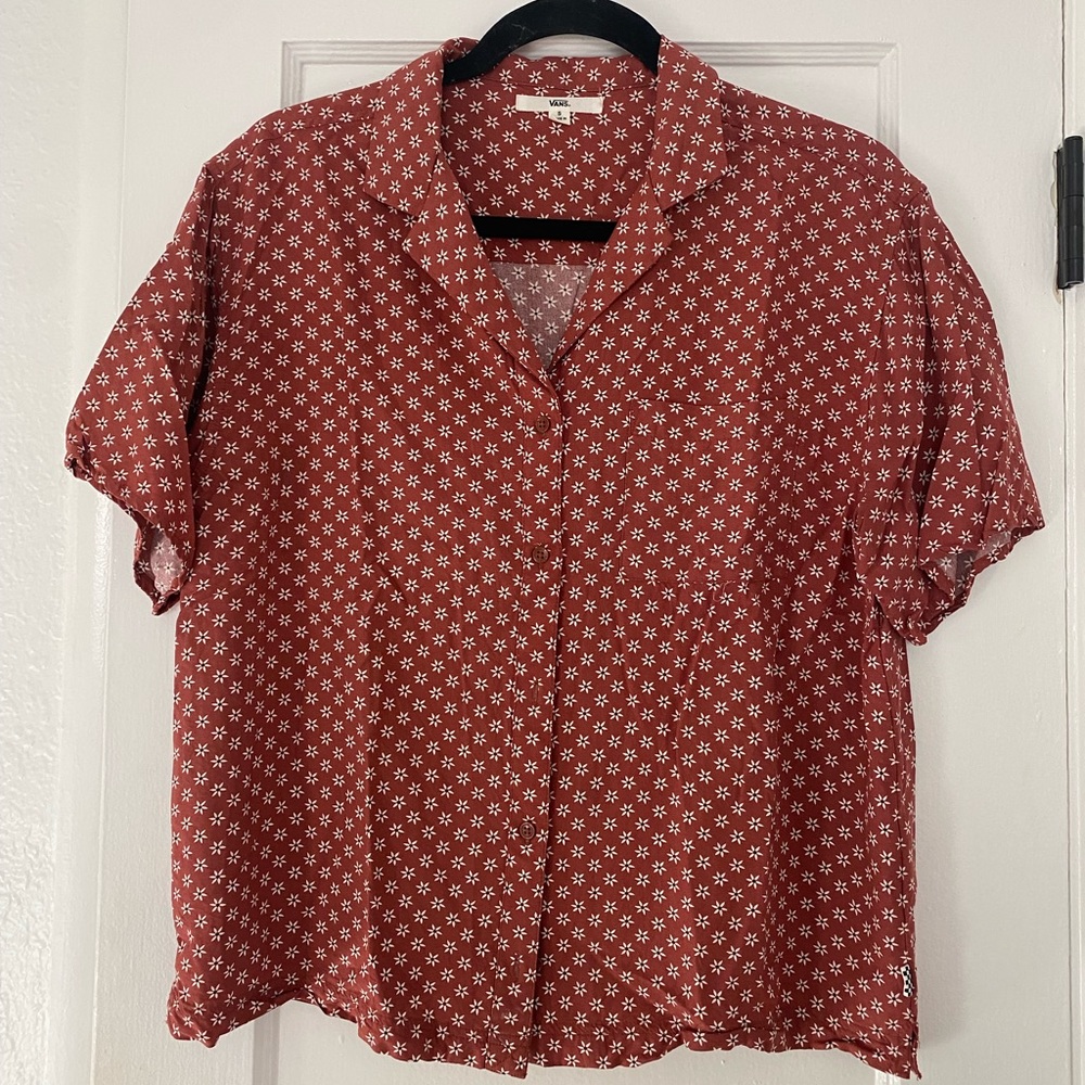 Vans short sleeve button up top